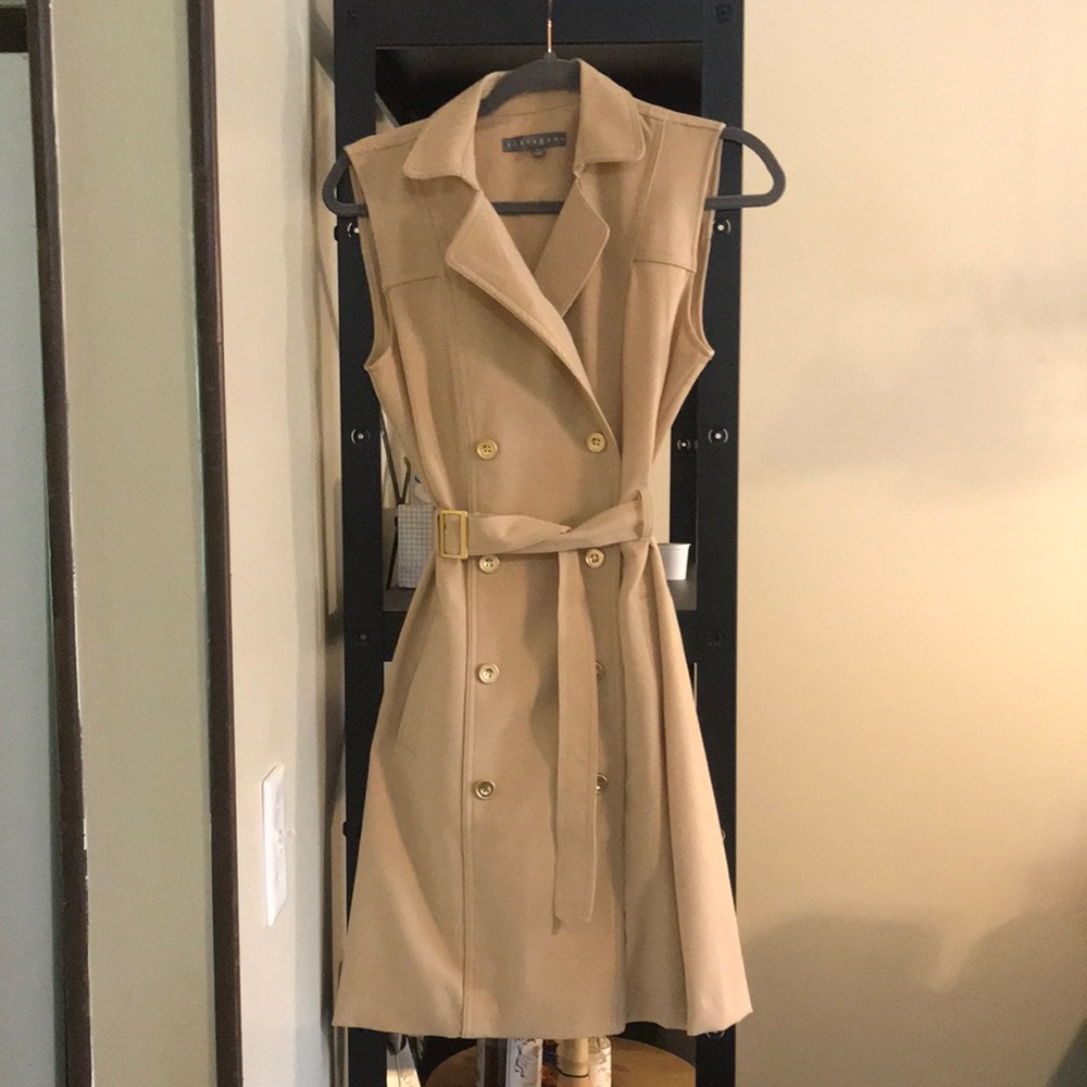 Sleeveless trench coat dress